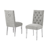 SC570 Modern High Back Boucle Dining Accent Chair with Polished Chrome Legs | Generous 25