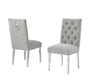 SC570 Modern High Back Boucle Dining Accent Chair with Polished Chrome Legs | Generous 25