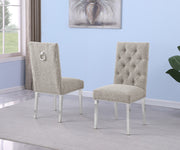 SC570 Modern High Back Boucle Dining Accent Chair with Polished Chrome Legs | Generous 25
