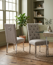 SC570 Modern High Back Boucle Dining Accent Chair with Polished Chrome Legs | Generous 25