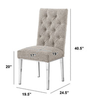SC570 Modern High Back Boucle Dining Accent Chair with Polished Chrome Legs | Generous 25