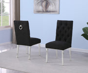 SC570 Modern High Back Boucle Dining Accent Chair with Polished Chrome Legs | Generous 25