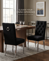SC570 Modern High Back Boucle Dining Accent Chair with Polished Chrome Legs | Generous 25