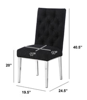 SC570 Modern High Back Boucle Dining Accent Chair with Polished Chrome Legs | Generous 25