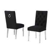 SC570 Modern High Back Boucle Dining Accent Chair with Polished Chrome Legs | Generous 25