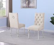 SC570 Modern High Back Boucle Dining Accent Chair with Polished Chrome Legs | Generous 25