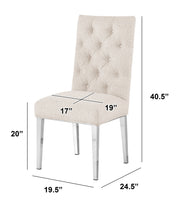 SC570 Modern High Back Boucle Dining Accent Chair with Polished Chrome Legs | Generous 25