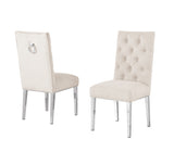 SC570 Modern High Back Boucle Dining Accent Chair with Polished Chrome Legs | Generous 25