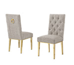Modern Tufted Back Boucle Dining Side Chair with Polished Chrome Legs (SC570 - 7) by Quality Living Furniture