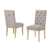 Modern Tufted Back Boucle Dining Side Chair with Polished Chrome Legs (SC570 - 7) by Quality Living Furniture