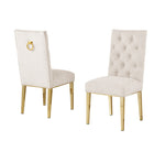 Modern Tufted Back Boucle Dining Side Chair with Polished Chrome Legs (SC570 - 7) by Quality Living Furniture