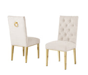 Modern Tufted Back Boucle Dining Side Chair with Polished Chrome Legs (SC570 - 7) by Quality Living Furniture