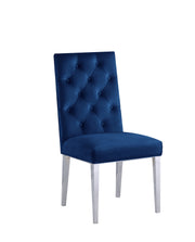 SC70 Elegant [Velvet / Faux Leather] Accent Dining Chair with Tufted Back, Decorative Chrome Ring Pull & Chrome Legs