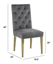 SC74 Elegant [Velvet / Faux Leather] Accent Dining Chair with Tufted Back, Decorative Gold Ring Pull & Gold Legs