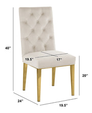 SC74 Elegant [Velvet / Faux Leather] Accent Dining Chair with Tufted Back, Decorative Gold Ring Pull & Gold Legs