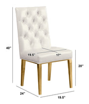 SC74 Elegant [Velvet / Faux Leather] Accent Dining Chair with Tufted Back, Decorative Gold Ring Pull & Gold Legs