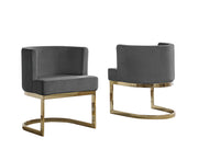 SC90 Modern Velvet Barrel Accent Chair with U-Shaped Gold Metal Base, Upholstered Vanity Dining Chair
