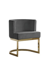 SC90 Modern Velvet Barrel Accent Chair with U-Shaped Gold Metal Base, Upholstered Vanity Dining Chair