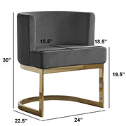 SC90-7 & SC590-7: Velvet Side Chair with Chrome Finish Legs (Set of 1)