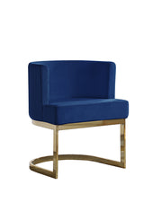 SC90 Modern Velvet Barrel Accent Chair with U-Shaped Gold Metal Base, Upholstered Vanity Dining Chair