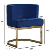 SC90-7 & SC590-7: Velvet Side Chair with Chrome Finish Legs (Set of 1)