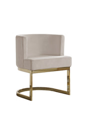 SC90 Modern Velvet Barrel Accent Chair with U-Shaped Gold Metal Base, Upholstered Vanity Dining Chair