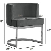 SC90-7 & SC590-7: Velvet Side Chair with Chrome Finish Legs (Set of 1)
