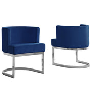 SC90-7 & SC590-7: Velvet Side Chair with Chrome Finish Legs (Set of 1)
