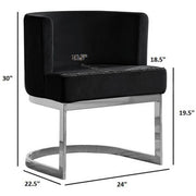 SC90-7 & SC590-7: Velvet Side Chair with Chrome Finish Legs (Set of 1)
