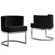 SC90-7 & SC590-7: Velvet Side Chair with Chrome Finish Legs (Set of 1)