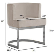 SC90-7 & SC590-7: Velvet Side Chair with Chrome Finish Legs (Set of 1)