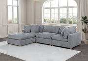 Oversized Modular Sectional Sofa, Deep Seat Cloud Couch in [Corduroy / Boucle] with Natural Wood Legs
