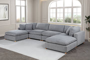 Oversized Modular Sectional Sofa, Deep Seat Cloud Couch in [Corduroy / Boucle] with Natural Wood Legs