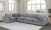 Oversized Modular Sectional Sofa, Deep Seat Cloud Couch in [Corduroy / Boucle] with Natural Wood Legs