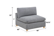 Oversized Modular Sectional Sofa, Deep Seat Cloud Couch in [Corduroy / Boucle] with Natural Wood Legs