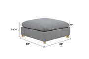 Oversized Modular Sectional Sofa, Deep Seat Cloud Couch in [Corduroy / Boucle] with Natural Wood Legs