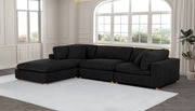 Oversized Modular Sectional Sofa, Deep Seat Cloud Couch in [Corduroy / Boucle] with Natural Wood Legs