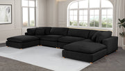 Oversized Modular Sectional Sofa, Deep Seat Cloud Couch in [Corduroy / Boucle] with Natural Wood Legs