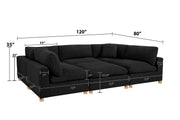 Oversized Modular Sectional Sofa, Deep Seat Cloud Couch in [Corduroy / Boucle] with Natural Wood Legs