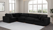 Oversized Modular Sectional Sofa, Deep Seat Cloud Couch in [Corduroy / Boucle] with Natural Wood Legs