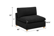 Oversized Modular Sectional Sofa, Deep Seat Cloud Couch in [Corduroy / Boucle] with Natural Wood Legs