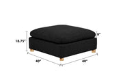 Oversized Modular Sectional Sofa, Deep Seat Cloud Couch in [Corduroy / Boucle] with Natural Wood Legs