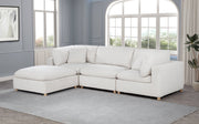 Oversized Modular Sectional Sofa, Deep Seat Cloud Couch in [Corduroy / Boucle] with Natural Wood Legs