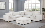 Oversized Modular Sectional Sofa, Deep Seat Cloud Couch in [Corduroy / Boucle] with Natural Wood Legs