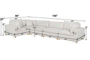 Oversized Modular Sectional Sofa, Deep Seat Cloud Couch in [Corduroy / Boucle] with Natural Wood Legs