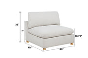 Oversized Modular Sectional Sofa, Deep Seat Cloud Couch in [Corduroy / Boucle] with Natural Wood Legs