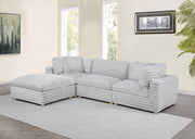 Oversized Modular Sectional Sofa, Deep Seat Cloud Couch in [Corduroy / Boucle] with Natural Wood Legs