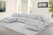 Oversized Modular Sectional Sofa, Deep Seat Cloud Couch in [Corduroy / Boucle] with Natural Wood Legs