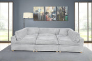 Oversized Modular Sectional Sofa, Deep Seat Cloud Couch in [Corduroy / Boucle] with Natural Wood Legs
