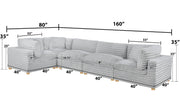 Oversized Modular Sectional Sofa, Deep Seat Cloud Couch in [Corduroy / Boucle] with Natural Wood Legs